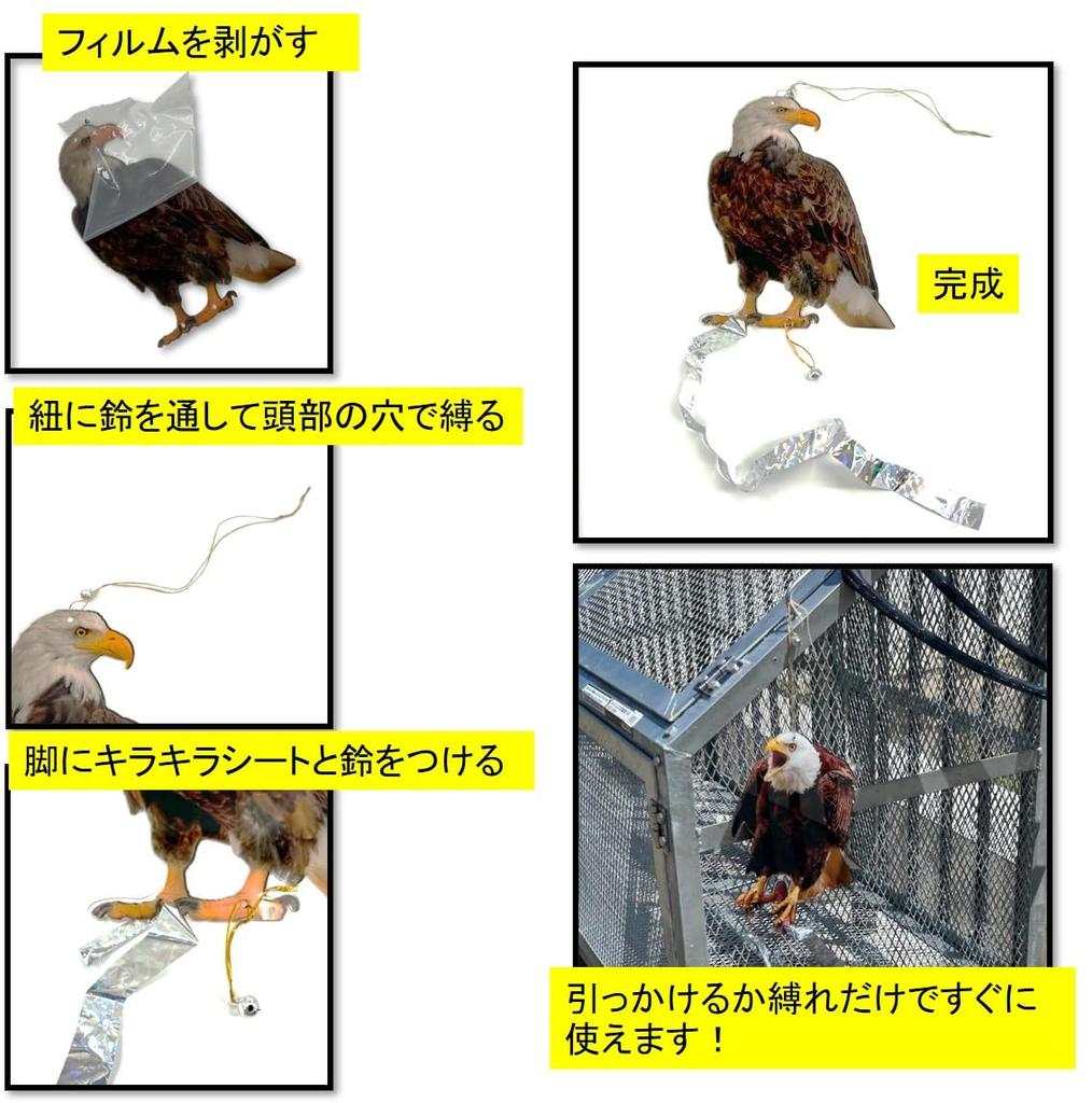 ST TS Bird Repellent, Realistic Eagle, Raptor, Owl, Sparrow, Pigeon, Crow, Bird Pest Control, Balcony, Garden, Field (Type 2x2)