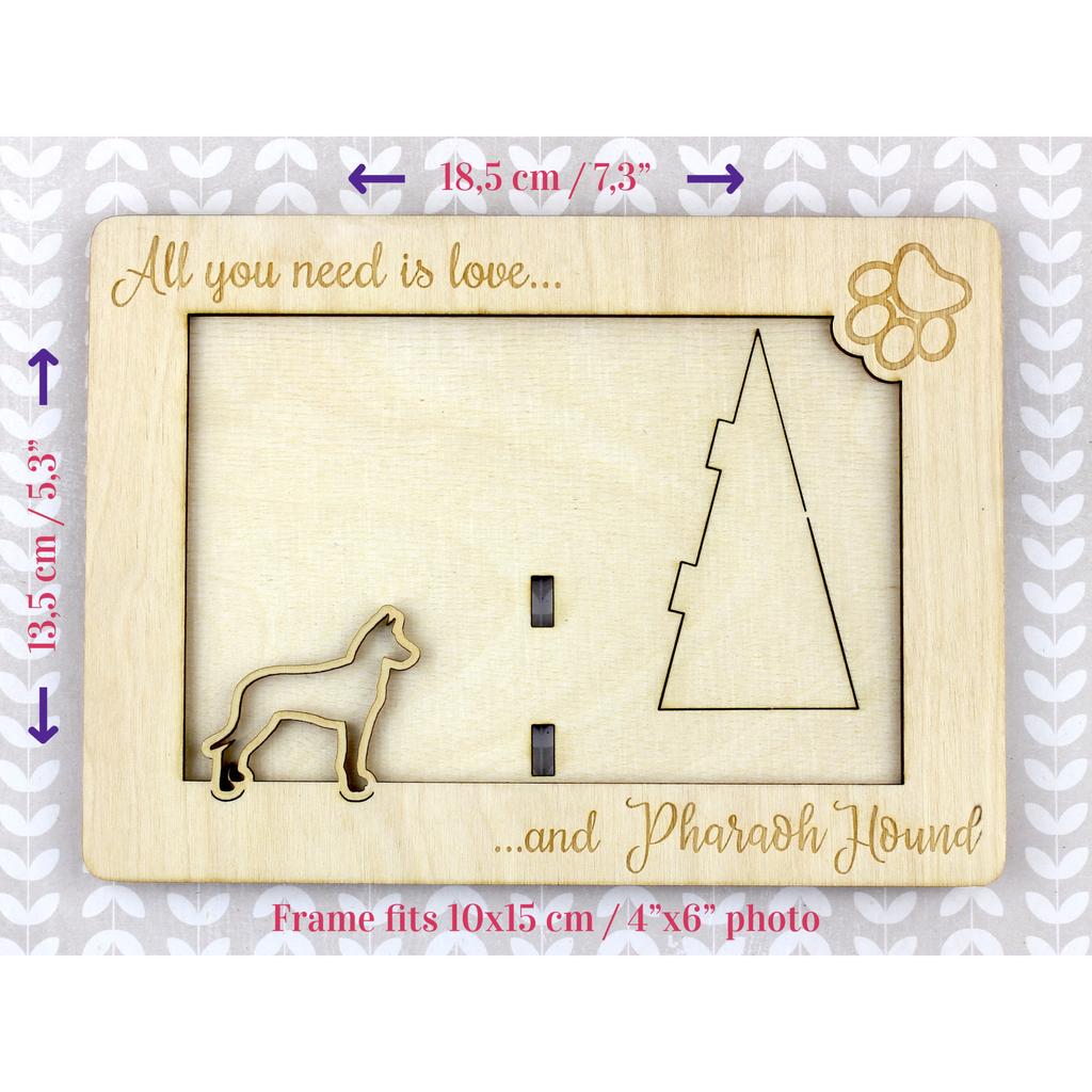 Pharaoh Hound, Kelb tal-Fenek – Photo frame, engraved wooden frame | Art-Dog