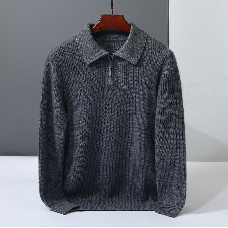 2025 Men s Versatile Cashmere Business Sweater - Thick Knit Wool Autumn Top 2XL