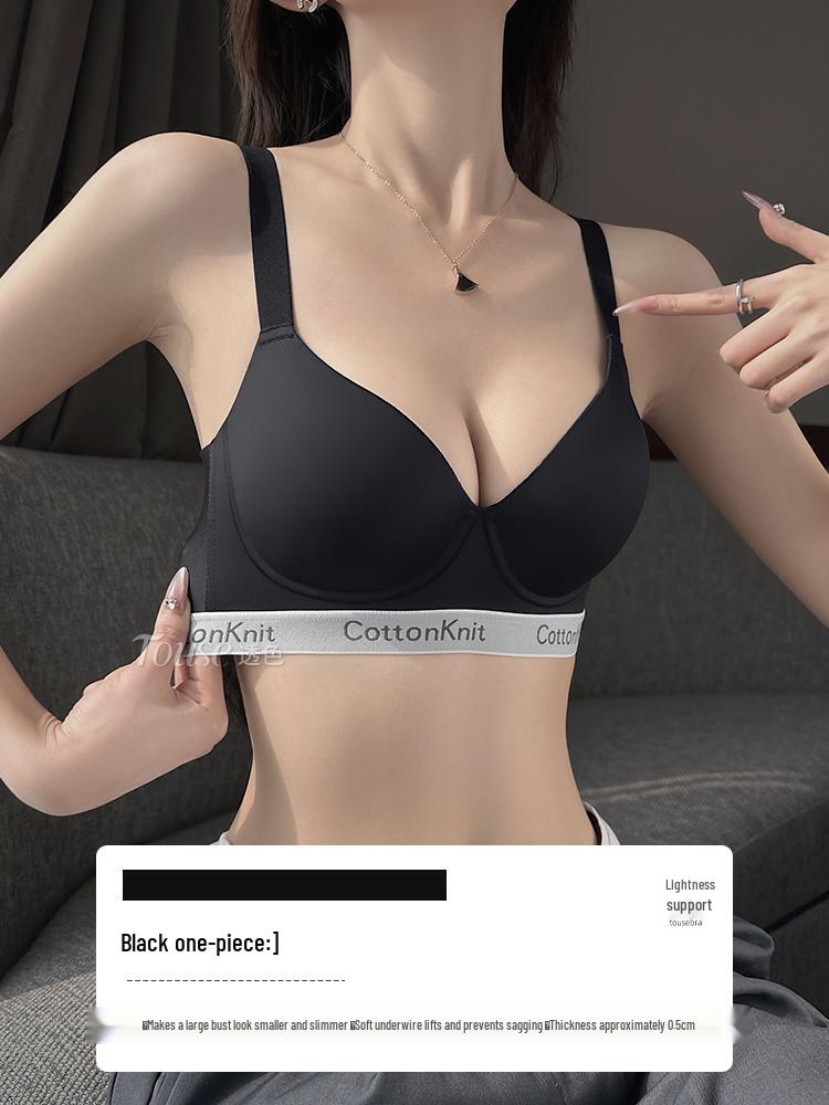 

Женский бесшовный легкий спортивный бюстгальтер: Поддерживающий, Предотвращающий провисание, Большой размер, Утягивающий, Летний тонкий 40/90BCD чёрный