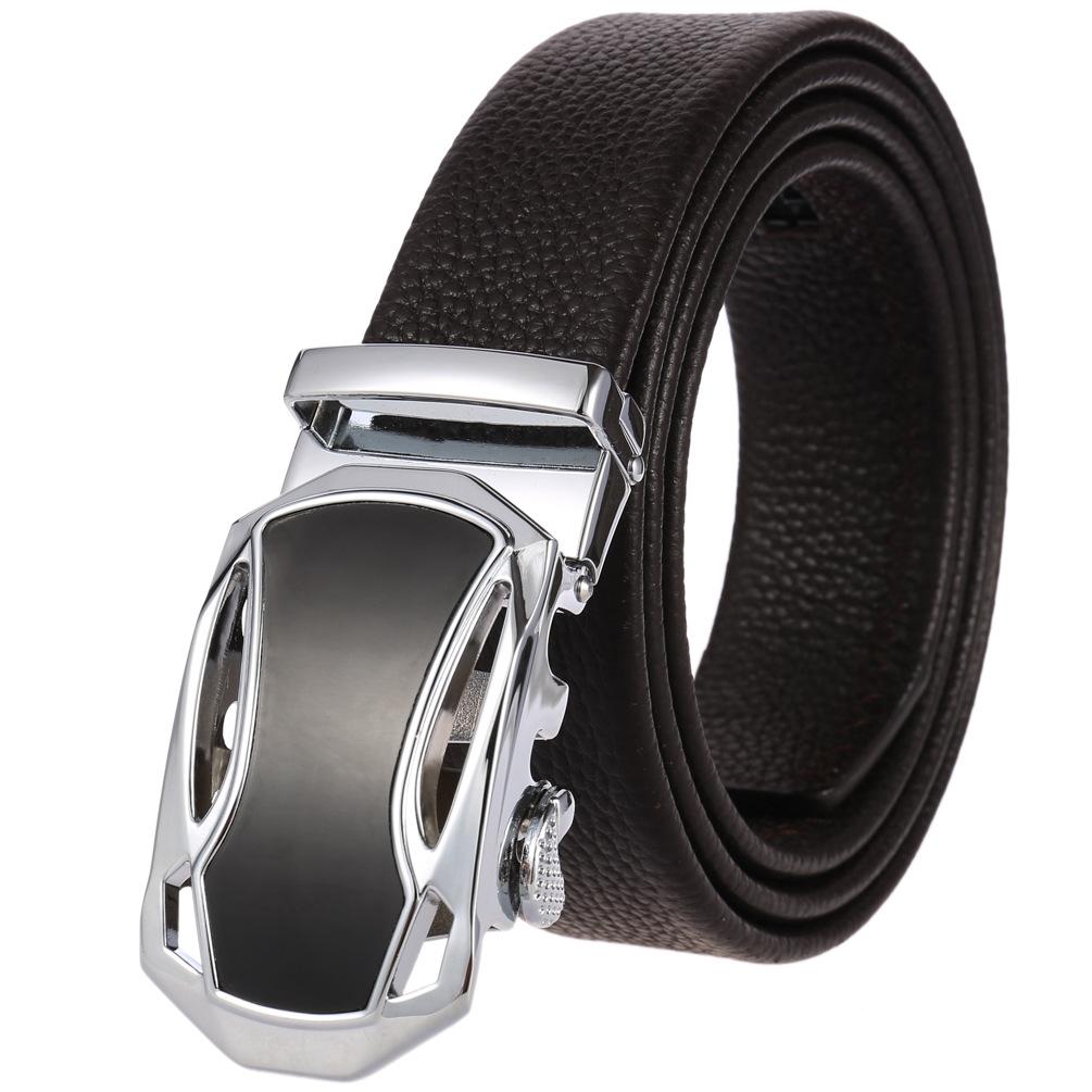 5Pcs Men'S Automatic Buckle Belt Business Model, The First Layer Of Cowhide Belt Automatic Buckle Ly36-1307-5