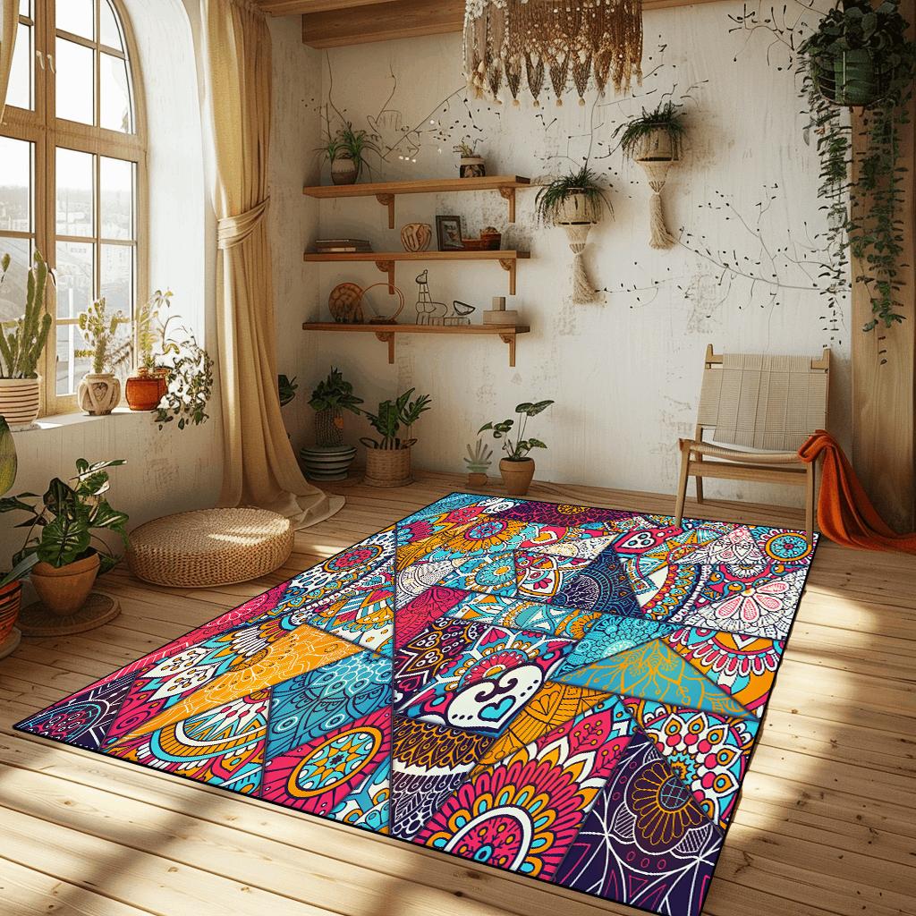 Bohemian Ethnic Carpets for Living Room New Morocco Style Bedroom Rugs Portable Coffee Tables Mat Washable Large Area Carpet