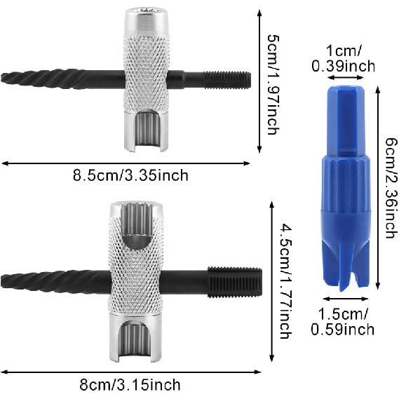 Grease Zerk Tool, 4 Way Zerk Grease Fittings Removal Tools Fit 1/4"-28 SAE, 1/8"-NPT, M10x1 M8x1 and Hex Size 3/8" 5/16" 7/16" for Install, Remove,