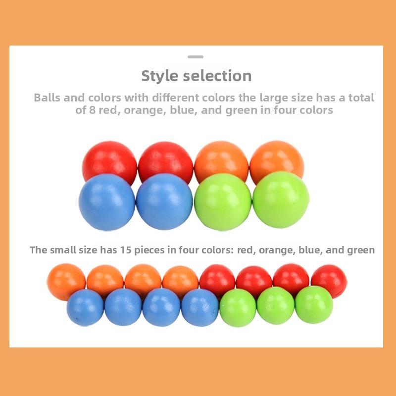 Wooden Matching Color Bead Game Children Hand Eye Coordination Educational Toy