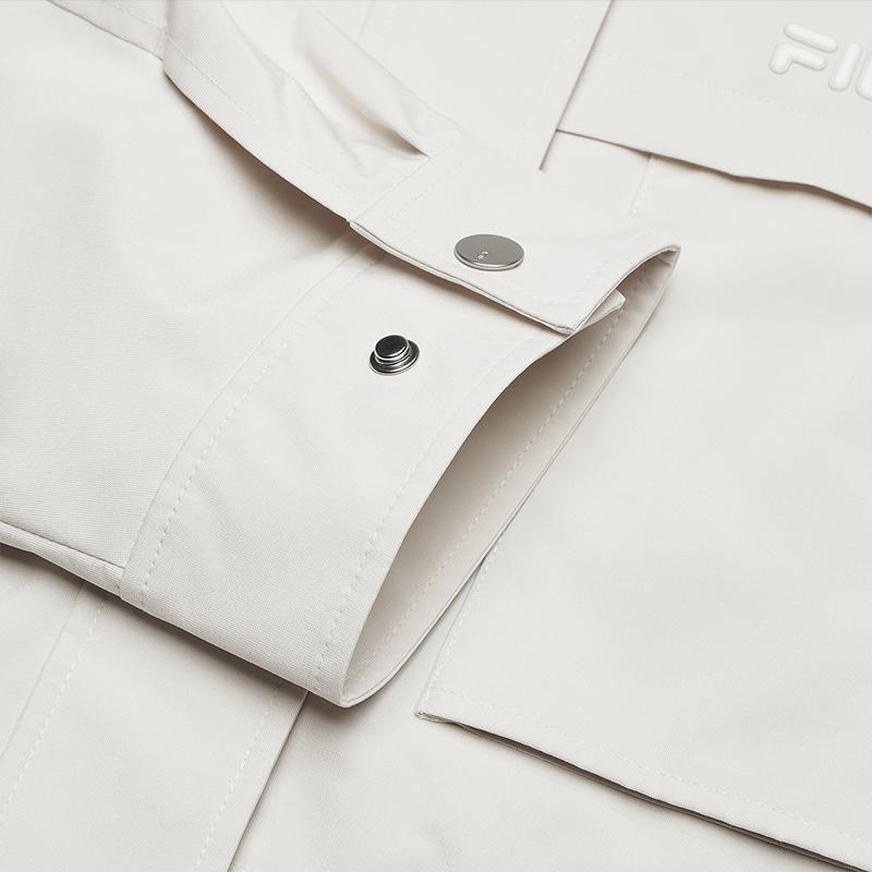 Fila Heritage Series Hooded Versatile Casual Jacket Women Jackets Light-Gray F51W518702F-GY