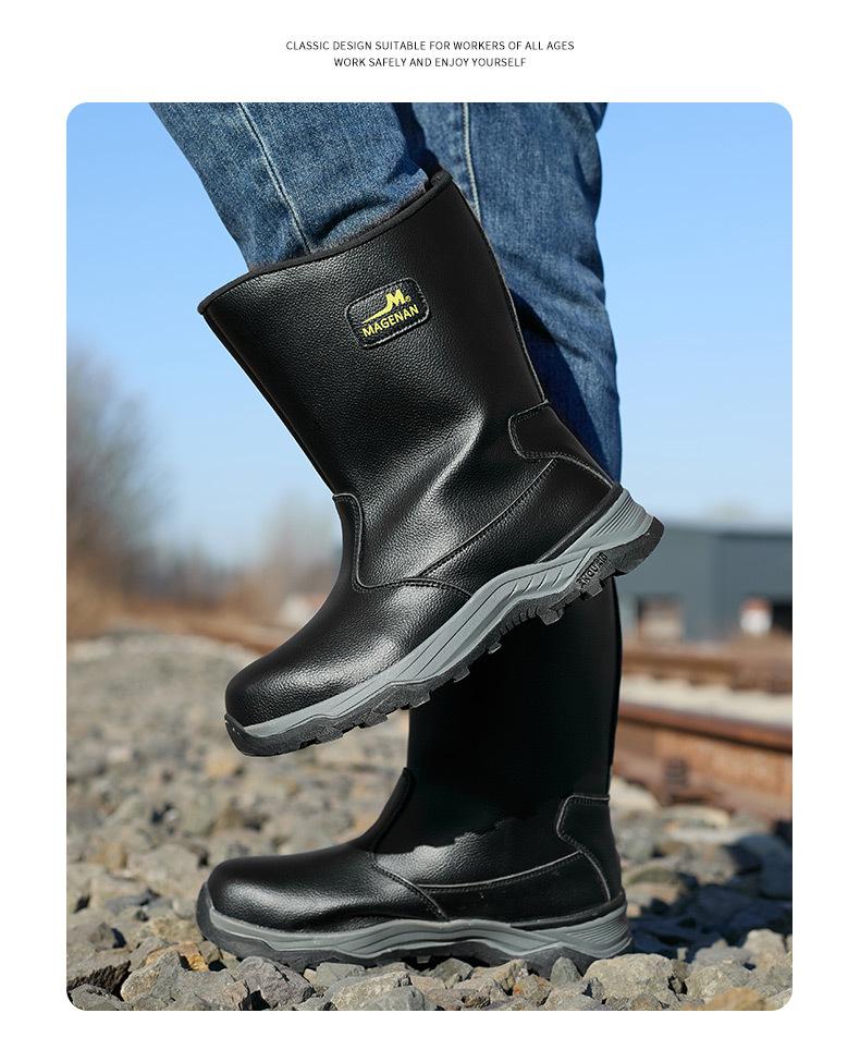 Unisex Steel Toe Safety Boots: Anti-smash, Anti-puncture, Water-repellent, Anti-scald, Ideal for Oilfield & Welding Work