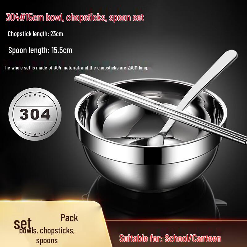 FATTBAO Stainless Steel Bowl & Cutlery Set