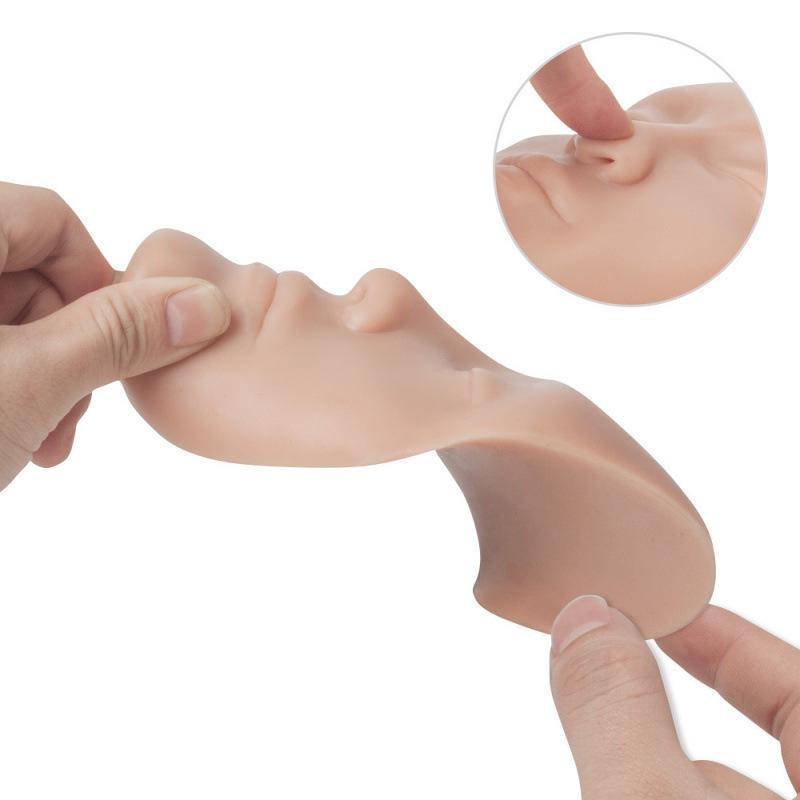 Modelo de Práctica de Silicona de Rostro Humano Simulado para Tatuaje Principiante - Herramienta de Maquillaje para Cejas, Ojos, Labios