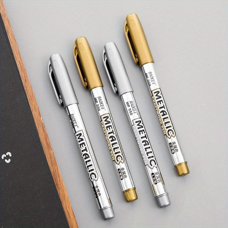 DIY Metal Waterproof Permanent Paint Marker Pens Manga Drawing Markers School Office Gold and Silver Pens