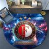 Custom Name Feyenoord Rotterdam Round Area Rug,Carpet Rug for Living Room Bedroom Sofa Playroom Decor,Non-slip Floor Mat