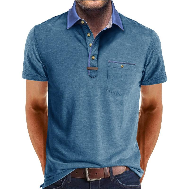 Mens Summer Short Sleeve Polo Shirt Casual Top