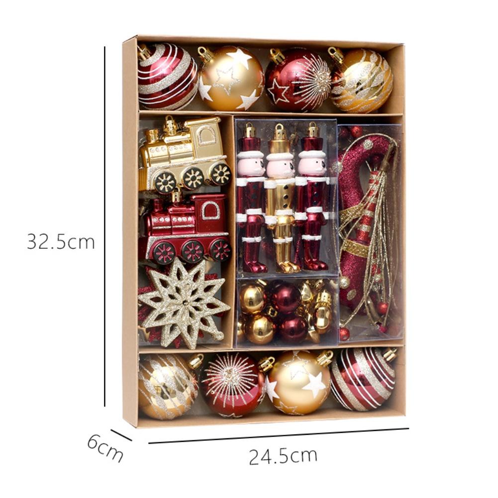 50Pcs Christmas Tree Ornaments 60mm Christmas Ball Ornaments Set For Xmas Tree Reindeer Christmas Painted Balls DIY