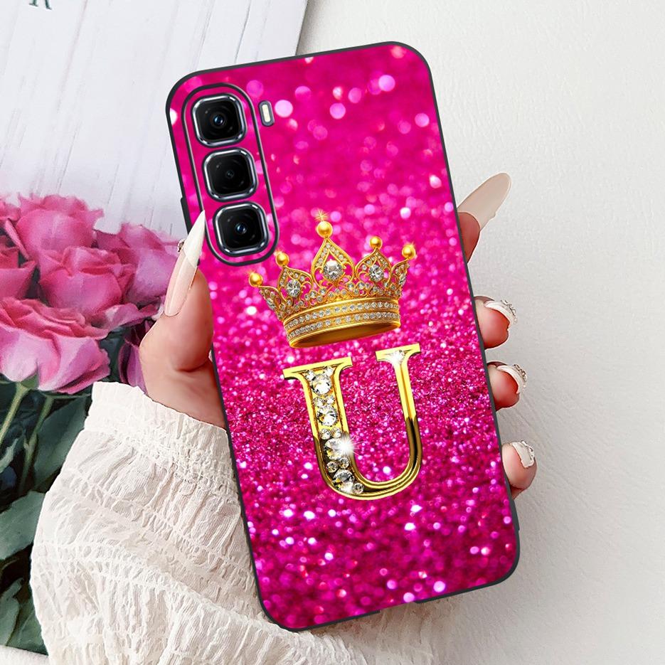 For Infinix Hot 50 Pro Plus Case X6880 New Crown Letters Cover Soft Slim Phone Case For Infinix Hot 50 Pro Hot50 4G Fundas Coque