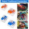 50pcs Quick Wire Connectors Plug-in Universal Compact Home Wiring Cable Connector 2/3 Pin Conductor Terminal Block