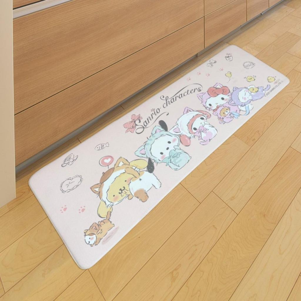Sanrio Characters PVC Kitchen 45 x 120 PVC My Pochacco Mat, cm, Vinyl, Water-Repellent, Cushion, Kitty, Pompompurin, Cinnamoroll, Melody, (SB-688-S)