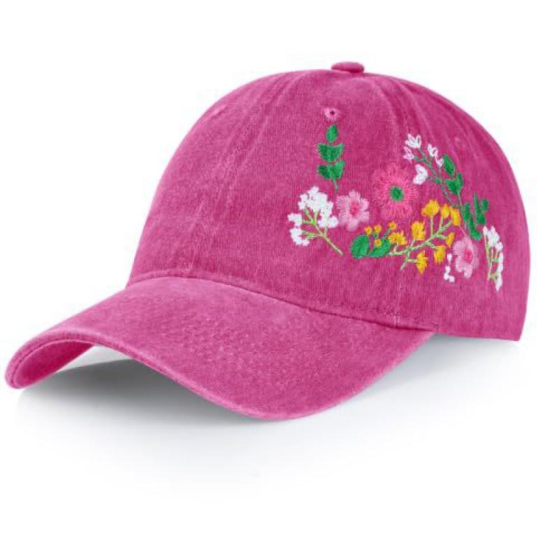 Vintage Blumenmuster Baseballkappe Damen Herren Verstellbarer Sonnenhut Outdoor Reise Sport