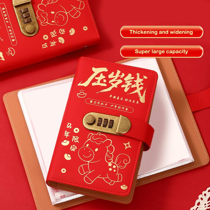 With Password Lock 100 Envelopes Money Saving Challenge Lucky Money Pu Savings Binder Reusable Portable Money Collection Book