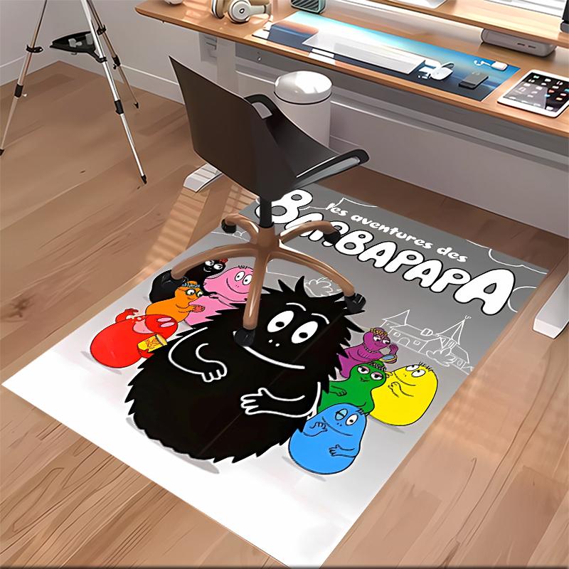 1pc Barbapapa1 Print Area Rug - Soft, Washable Non-Slip Indoor Mat for Office Chairs, Living Room, Home Office Decorative Rug