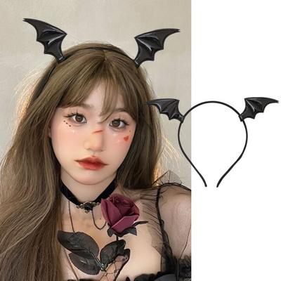 Diadema elástica ultraligera con alas de diablo para cosplay, accesorio para el cabello para Halloween
