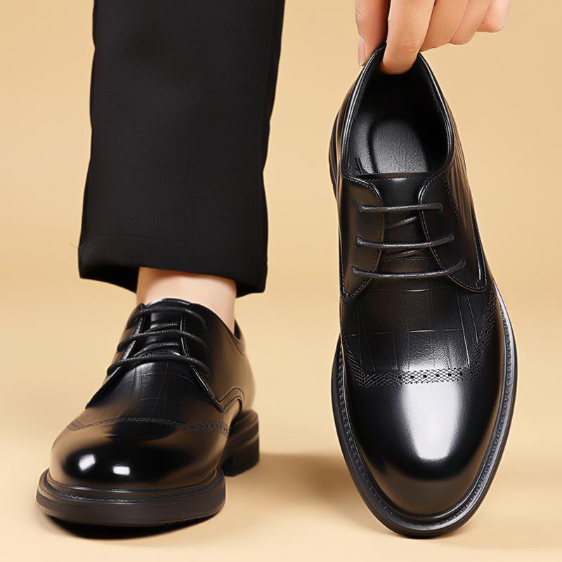 Fashion Business Leather Oxford Shoes 2025 New Men's Wedding Shoes Fashion Men's Breathable Flats Lace Up Leather All-match Casual Shoes