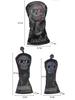 Waterproof Embroidered Skull Golf Club Head Cover - 3 Colors
