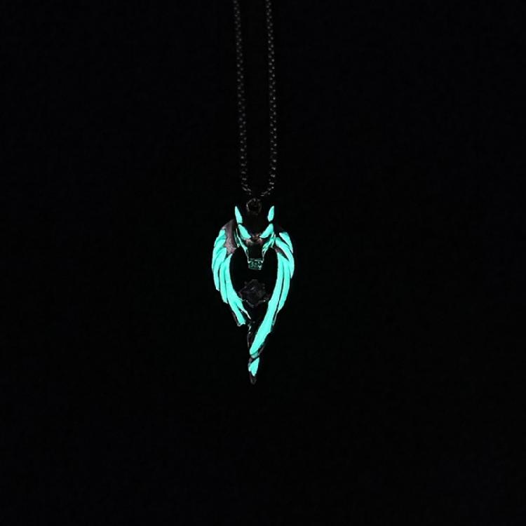 Colliers Punk Pendentif Loup du Nord Lumineux Bijoux de Fête Cadeau pour Femmes