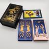 Gold Foil Tarot Cards Waterproof PVC Hot Stamping Board Game with Guidebook for Beginners