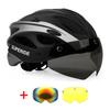 Casco de Bicicleta de Carretera Recargable Superide para Hombres y Mujeres Casco de Ciclismo con Visera y Luz Trasera Casco Deportivo para Bicicleta de Montaña MTB con Gafas