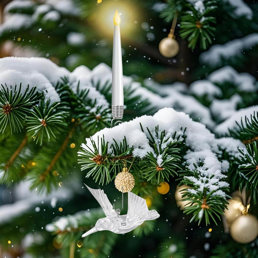 Candles For Christmas Tree Christmas Decor Icicle Birds Elk LED Candle Ornaments With Remote Timer For Tree Home Fireplace