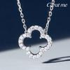 14kgf Cubic Clover Feminine Necklace 92.5 Silver