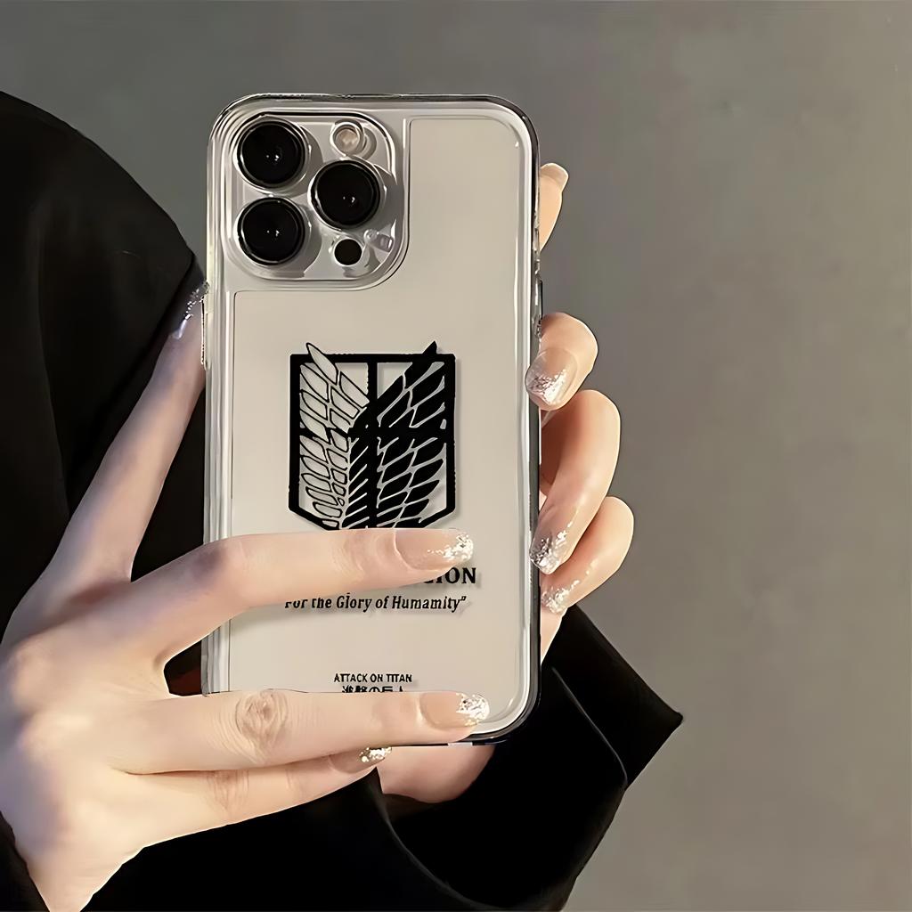 Anime Attack on Titan Handyhülle Für iPhone 17 16e 16 15 14 13 12 11 Mini Air Pro Max X XR 8 Plus Durchsichtig Weiche Rückseite