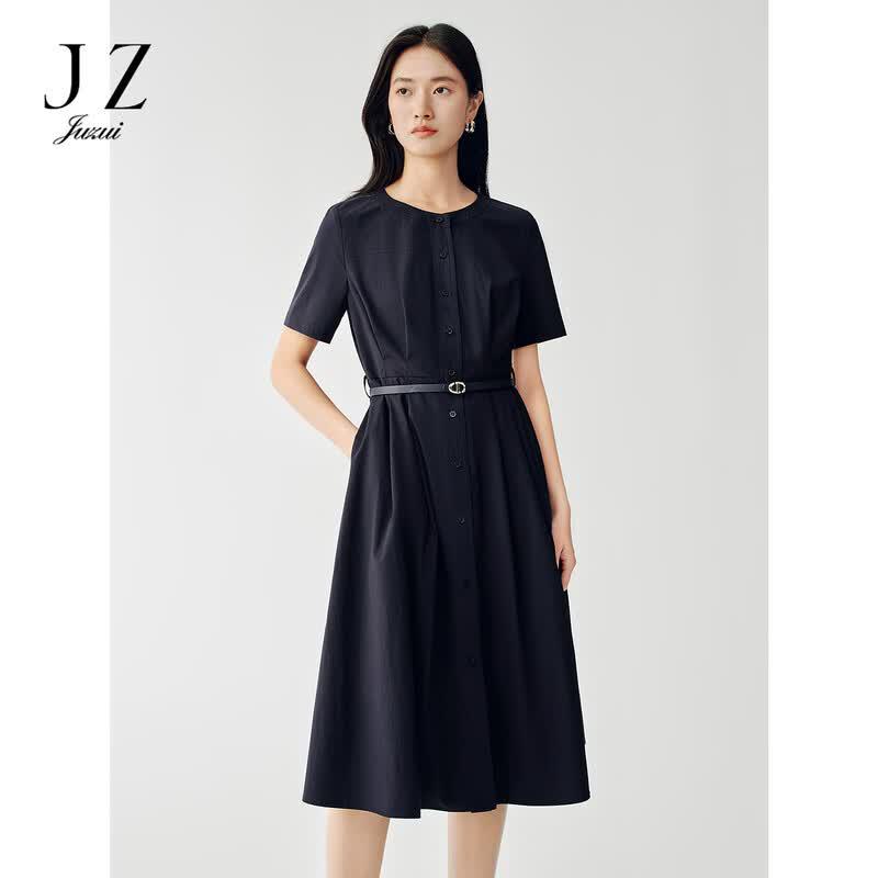 JUZUI Elegant Commuter Single-Breasted Dress M