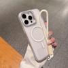 Luxury Matte PC Magnetic For Magsafe Cases For Apple iPhone 17 16 15 14 Plus 13 12 11 Pro Max Air Short Hand Rope Lanyard Cover