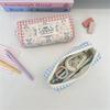 Sweet Cute Splicing Plaid Bow Pencil Case Portable Large Capacity Student Stationery Storage Bag Pen Bag Girly Cosmetic Bag Gift
