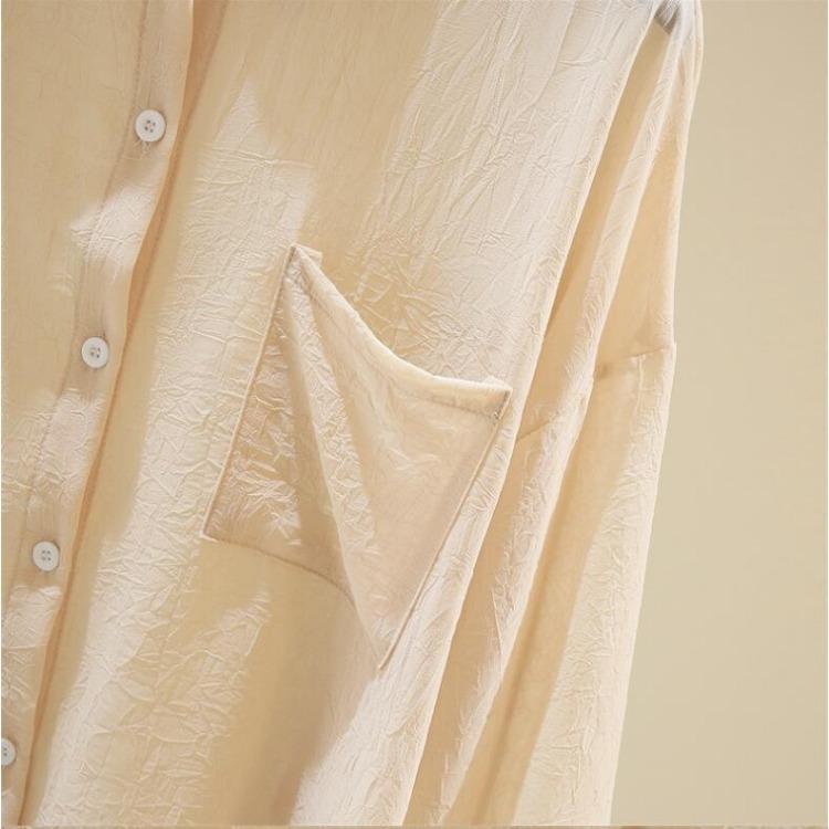 Summer Womens Thin Cardigan Hollow Out Korean Style Loose Long Sleeve Chiffon Shirt Jacket Casual Outwear