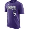 × NBA Sacramento Kings DeAaron Fox Essential Hardwood Classics Crew Neck Short Sleeve T-Shirt Men Tops Purple HJ2756-504