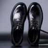 2025 affärsklädsel läderskor high-end läderskor herr läder brittisk stil pendlare rund tå läderskor snörning äktenskap