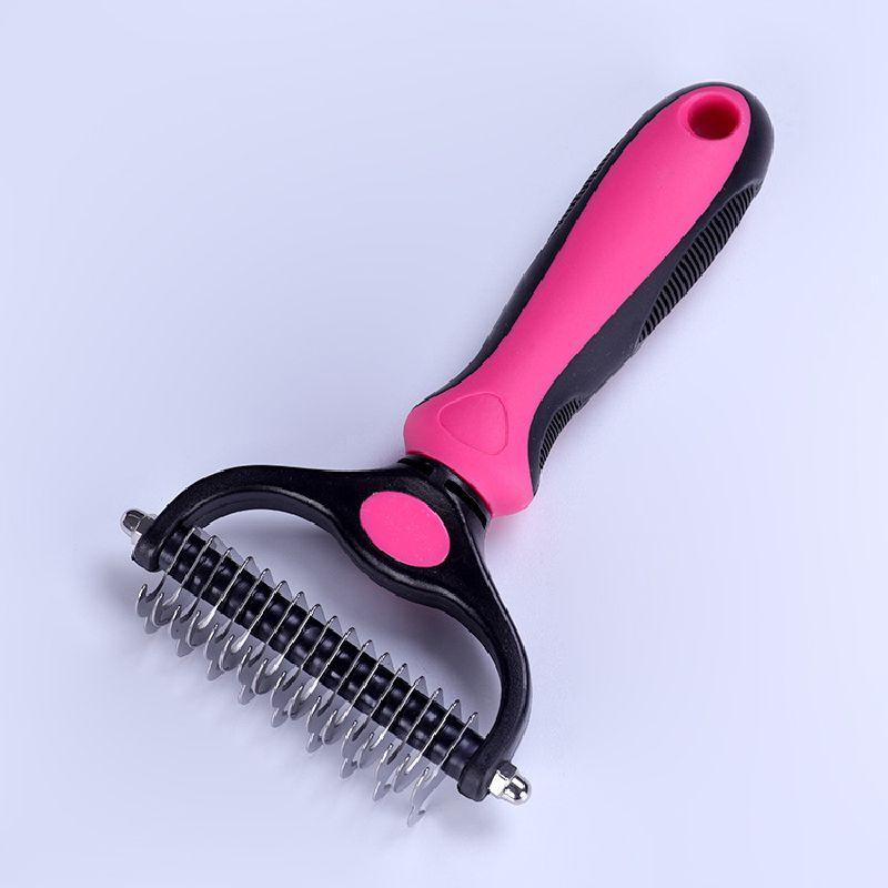 Premium Pet Grooming Comb Brush For Dematting And Undercoat Dual Head Stainless Steel Design For Long And Thick Hair