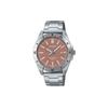50M Waterproof Quartz Movement Stainless Steel Strap Watch Pink Dial Unisex Watches MTP-B155D-5EV