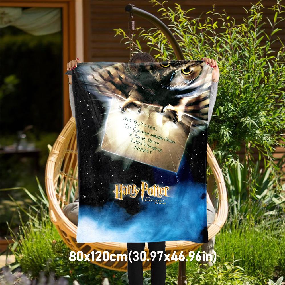 1pc Harry Potter Sorcerer's Stone Hogwarts Outdoor Flannel Throw Blanket All Season Soft Warmth,Home Decor 1031250