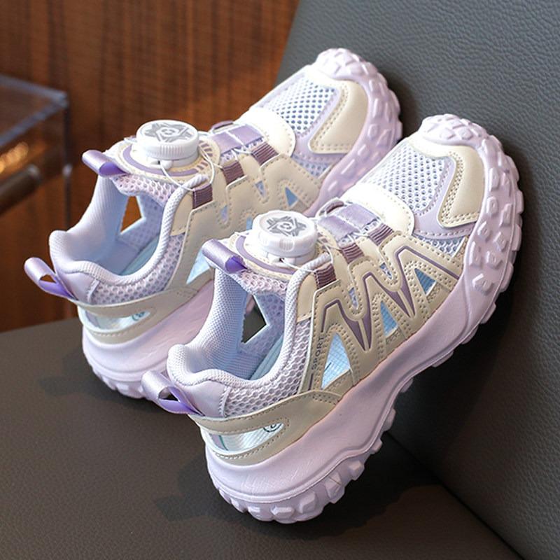 

Girls Breathable Mesh Sports Shoes - Summer 2026, Soft Sole, Hollow Design, Medium to Large Sizes 28 фиолетовый