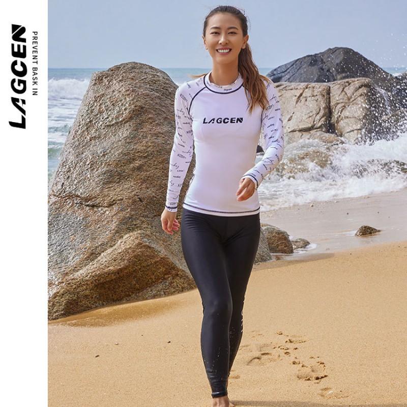 Diving Rash Guard Women Long Sleeve UV Protection Swimwear Quick Dry Surfing Wetsuit Top With Matching Bottom