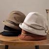 Temperament Corduroy Pullover Cap Solid Color Anti-cold Bucket Hat Winter Fisherman Hat  Outdoor