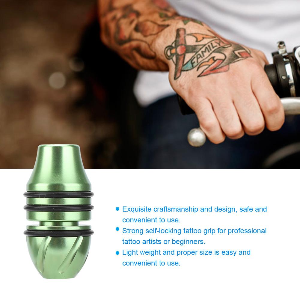 25mm 1.0inch Self Locking Alloy Tattoo Machine Grip Anti Slip Tattoo Supplies Body Art Tools(Green )