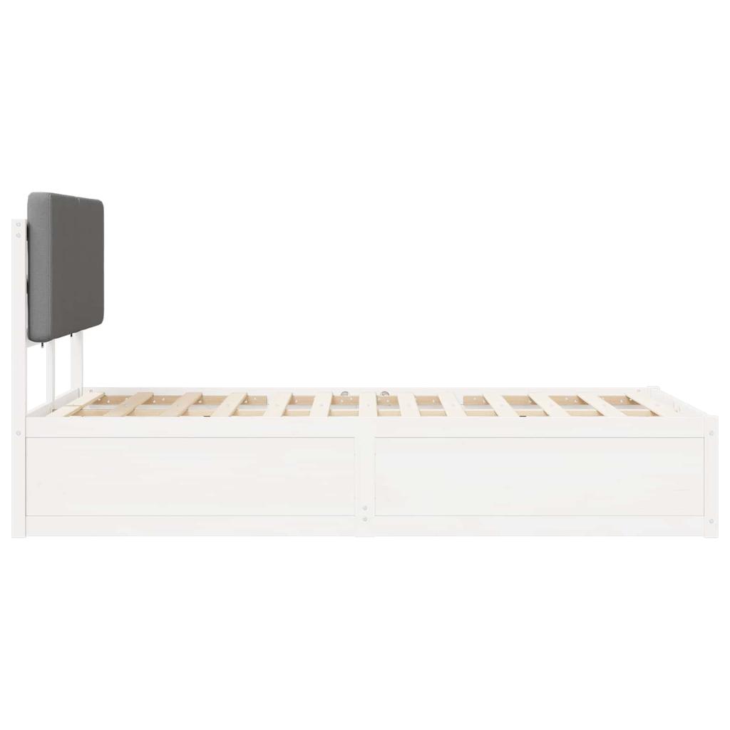 Bed Frame with Upholstered Headboard Light Grey 135 x 190 cm