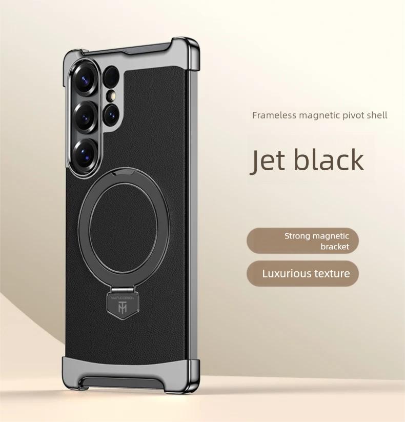 Luxe Metalen Bumper Case voor Samsung Galaxy S26 Ultra/S25 Ultra/S24 Ultra Magnetische Cover met 360° Ring Standhouder Randloos