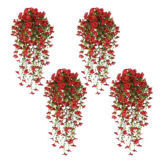 1/4 stk Hengende Kunstig Fiolett Blomst UV-bestandig Falsk Silke Blomst Bryllupsfest Innendørs Utendørs Hage Vegghengt Fusk Blomst Dekorasjon