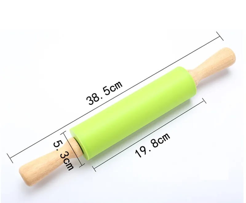 Rouleau à Pâtisserie en Silicone Antiadhésif Rouge 38cm