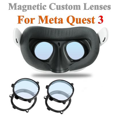 Magnetic Custom Lenses For Meta Quest 3 VR Glasses Myopia/Farsightedness Lens Customization Anti-blue Lens With Frame Accessory
