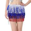 New Belly Dance Layer Sequins Skirt Tassel Chain Belt Wrap Party Club Indian Latin Hula Dancer Dress Performance Hip Waist Scarf